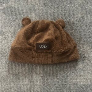 UGG Kids Plush Bear Hat in Brown